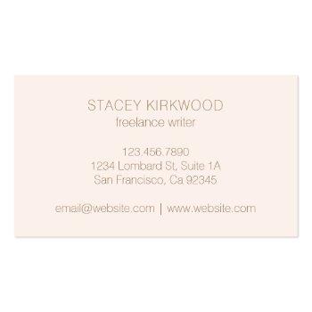 Small Modern White Gold Faux Glitter Circle Logo Business Card Back View