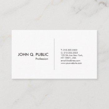 modern white professional simple elegant business card