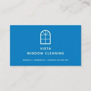 modern window cleaning blue minimalist business card