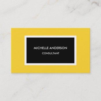 modern yellow black minimalist professional business card