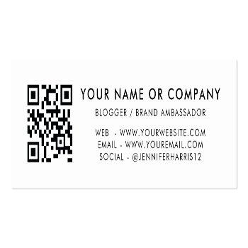 Small Modern Youtube Qr Code Mini Business Card Back View