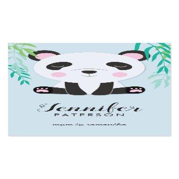 Small Mommy Calling Card Cute Panda Bear Bamboo Front View