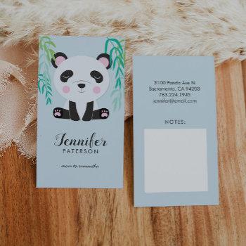 mommy calling card cute panda bear bamboo