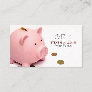 money manager | accounting | piggy bank business card