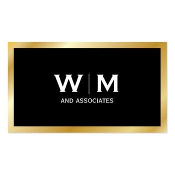 Small Monogram | Executive Gold Business Card Front View
