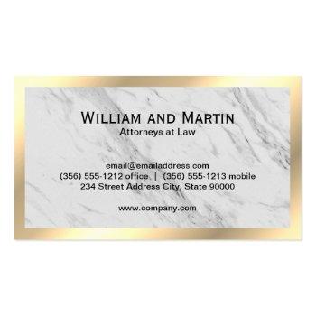 Small Monogram Executive Gold Frame Marble Business Card Back View