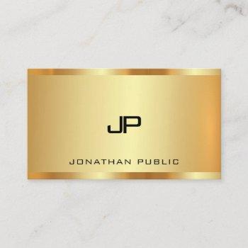 monogram faux gold modern professional luxury business card
