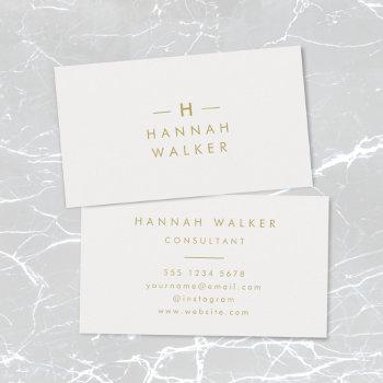 monogram gold gray | minimalist elegant modern business card