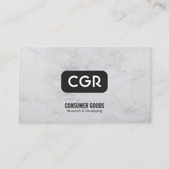 monogram | marble | marketing business card
