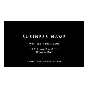 Small Monogram Professional Elegant Modern Black Business Card Back View