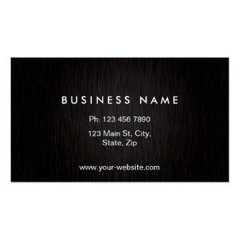Small Monogram Professional Elegant Modern Metal Black Business Card Back View