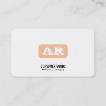 monogram rounded background (apricot) business card