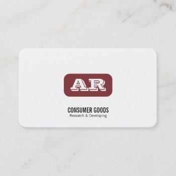 monogram rounded background (deep red) business card