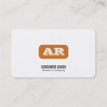 monogram rounded background (orange) business card