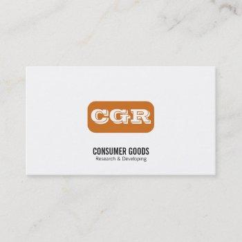 monogram rounded background (orange) business card
