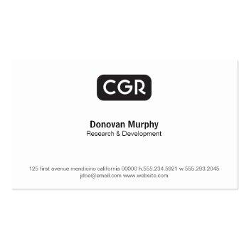Small Monogram Rounded Background Variation Business Card Back View