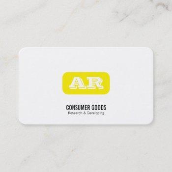 monogram rounded background (yellow) business card