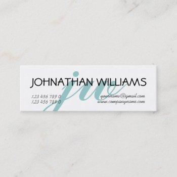 monogrammed professional blue powder mini business card