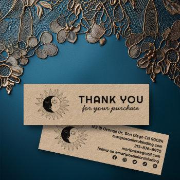 moon & sun elegant customer thank you kraft mini business card