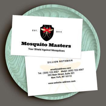 mosquito pest control shield logo business card