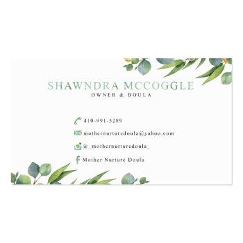 Small Mother Nurture Doula Business Card Back View