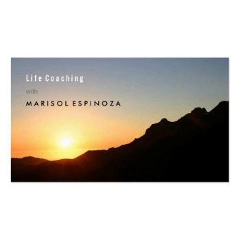 Small Motivational Life Coach Inspiration Mountain Climb Business Card Front View