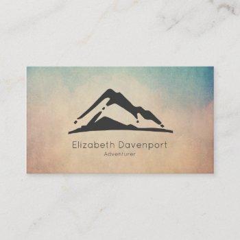 mountain illustration in black business card