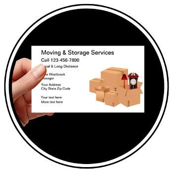 Small Moving And Self Storage Service Business Card Front View