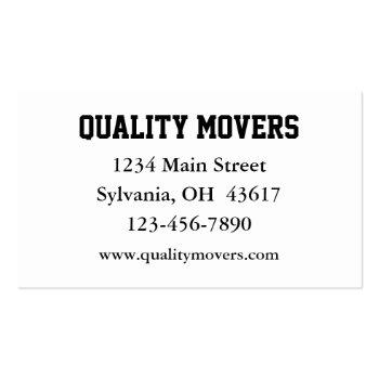 Small Moving Company, Business Card Back View