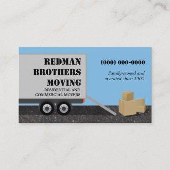 Small Moving Company Business Card Front View