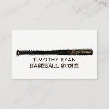 muddy baseball bat, baseball player, coach business card