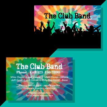 music band cool crowd club design business card