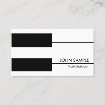 Small Music Piano Lessons Professional Instructor Business Card Front View