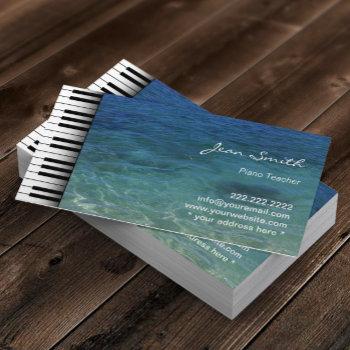 music piano teacher beach sea water business card