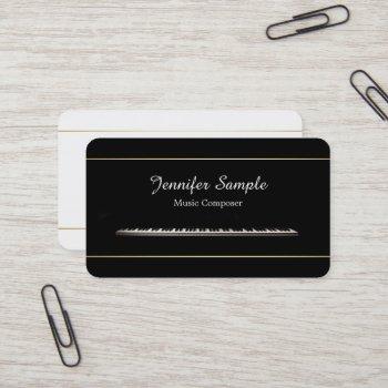 music piano teacher composer professional elegant business card