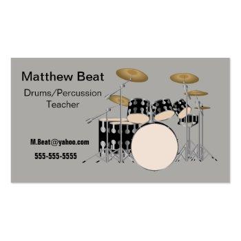 Small Music Professional. Drums/percussion. Business Card Front View