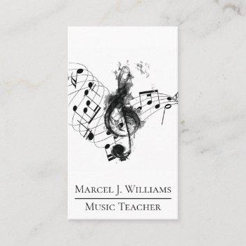 music teacher black and white professional business card