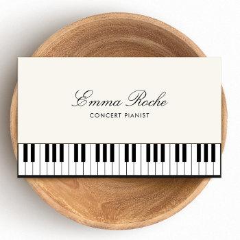 music teacher elegant  piano keys business card