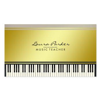 Small Music Teacher Piano Keyboard Musician Pianist Business Card Front View