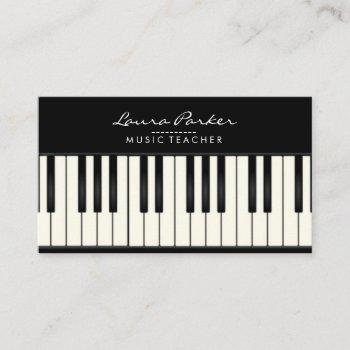music teacher piano keyboard musician pianist business card
