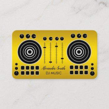 music turntable black and gold dj player business  business card