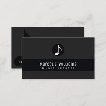 musician black business card with music note