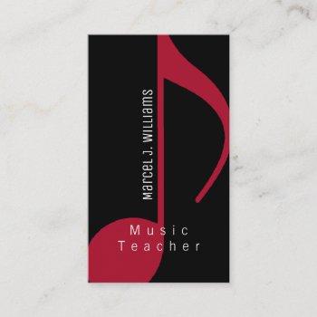 musician prof blk. business card with musical note