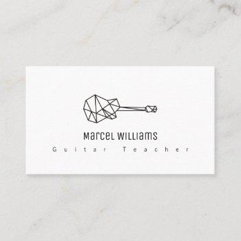 musician white business card with a guitar