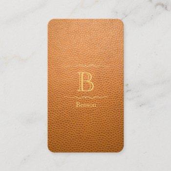 mustard brown mock leather instagram style business card