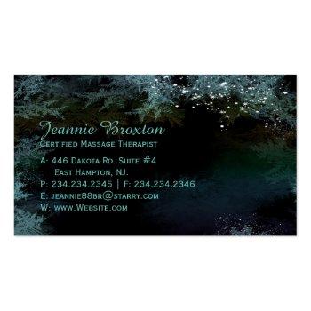 Small Mystic Starry Forest Massage Therapy Business Card Back View