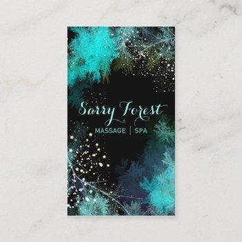 mystic starry forest massage therapy business card