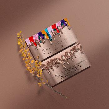 nail artist studio drips rose wax epilation business card