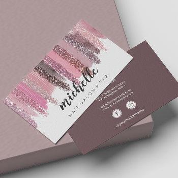 nail polish glitter salon manicure social media business card