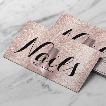 nail salon polish manicurist luxury rose gold business card